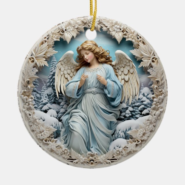 Ornamento De Cerâmica Winter Angel (Frente)