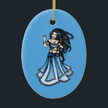 Ornamento De Cerâmica Winter Belly Dancer Goddese<br><div class="desc">Bela de inverno Dançarina Deusa pagã dança de barriga de neve "dançarina de barriga" nevando bruxa</div>