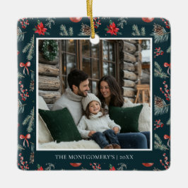 Ornamento De Cerâmica Winter Botanicals | Elegant Photo Christmas