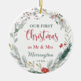 Ornamento De Cerâmica Winter Greenery 1rua Natal Junto Foto