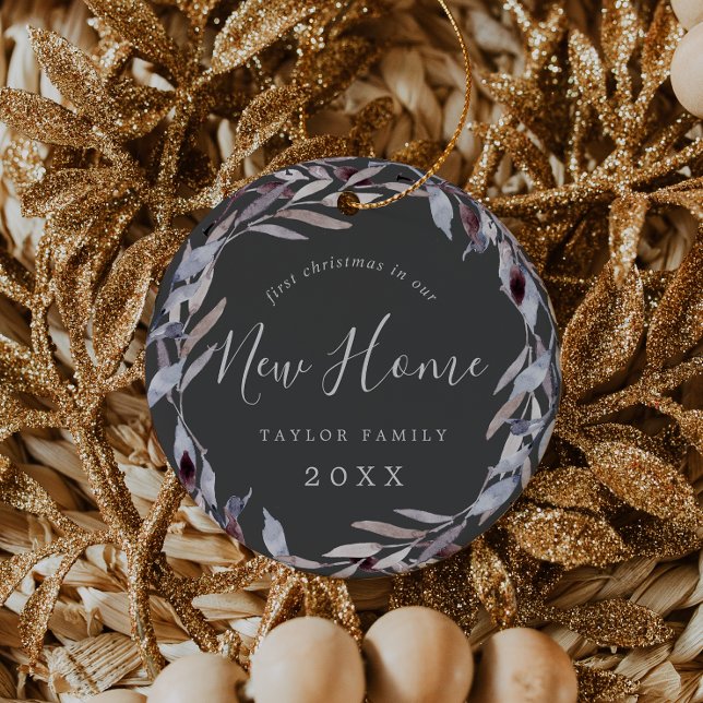 Ornamento De Cerâmica Winter Greenery Primeiro Natal Nova Foto para Casa (Criador carregado)