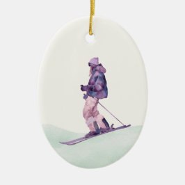 Ornamento De Cerâmica WINTER SLOPES Skier