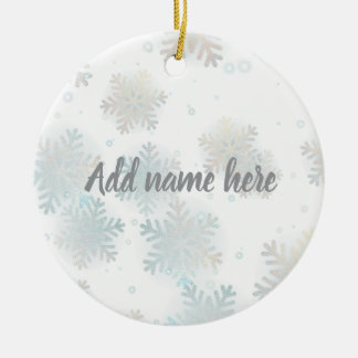 Ornamento De Cerâmica Winter Sparkle Ornament - Add Your Name