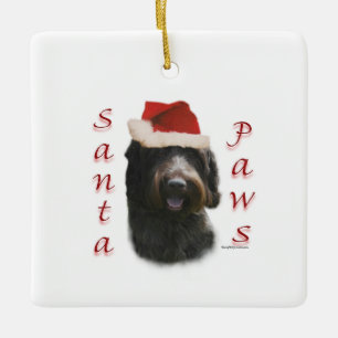 Ornamento De Cerâmica Wirehaired Pointing Griffon Papai Noel