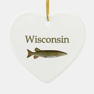 Ornamento De Cerâmica Wisconsin Musky