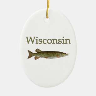 Ornamento De Cerâmica Wisconsin Musky