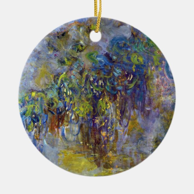 Ornamento De Cerâmica Wisteria (metade direita) por Claude Monet (Frente)