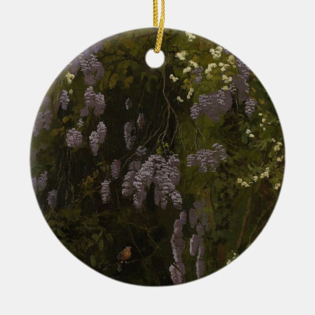 Ornamento De Cerâmica Wisterias in Bloom - Composição Floral (Frente)