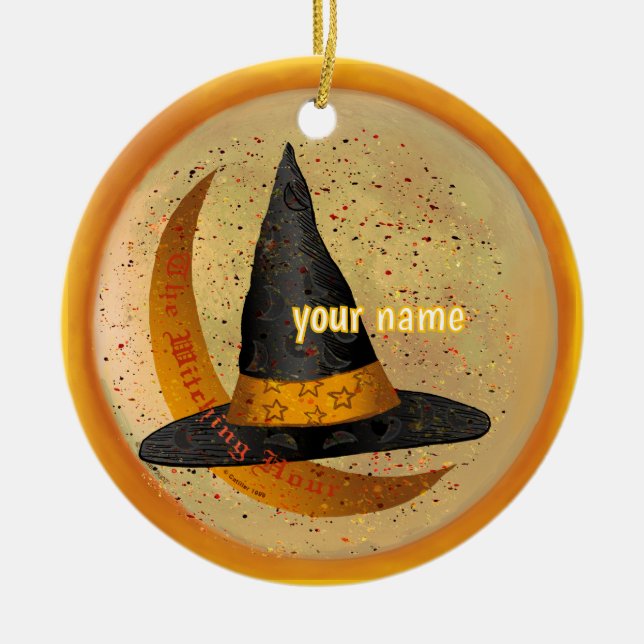 Ornamento De Cerâmica Witching Hour Witch ornament (Frente)