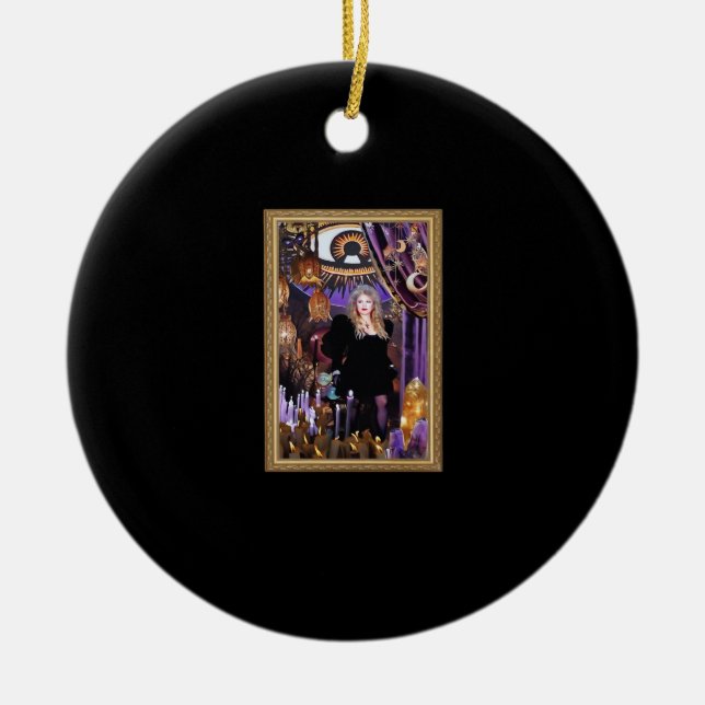 Ornamento De Cerâmica Witchy Whimsigoth Stevie Collage (Frente)