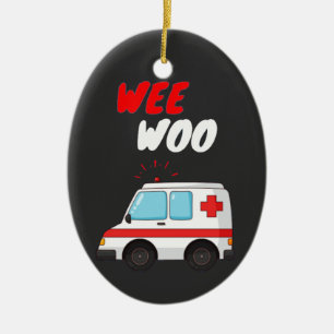 Ornamento De Cerâmica Wo Ambulance AMR. Engraçado EMS EMT Presente para