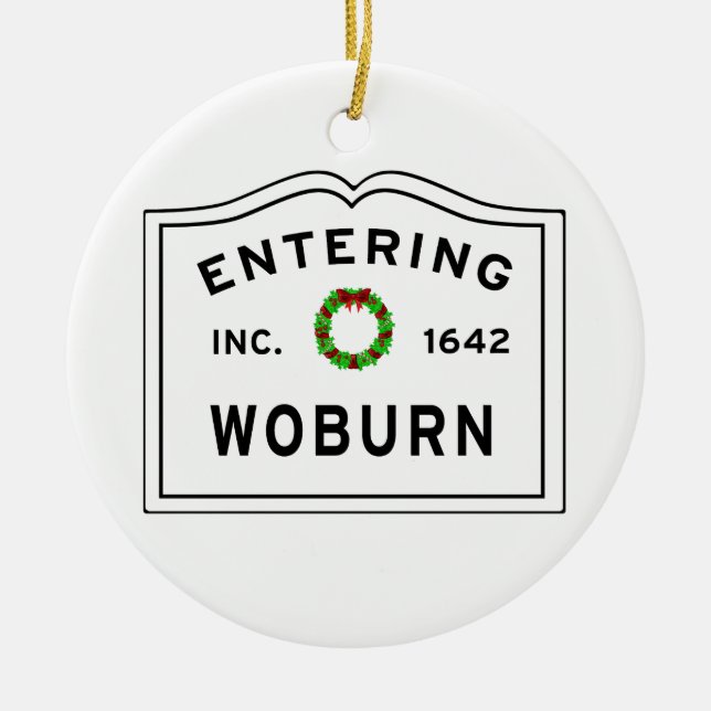 Ornamento De Cerâmica Woburn, MÃE Holiday Wreath Metal Ornament (Frente)