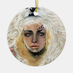 Ornamento De Cerâmica Wolf Beauty Ornament