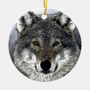 Ornamento De Cerâmica Wolf Eyes