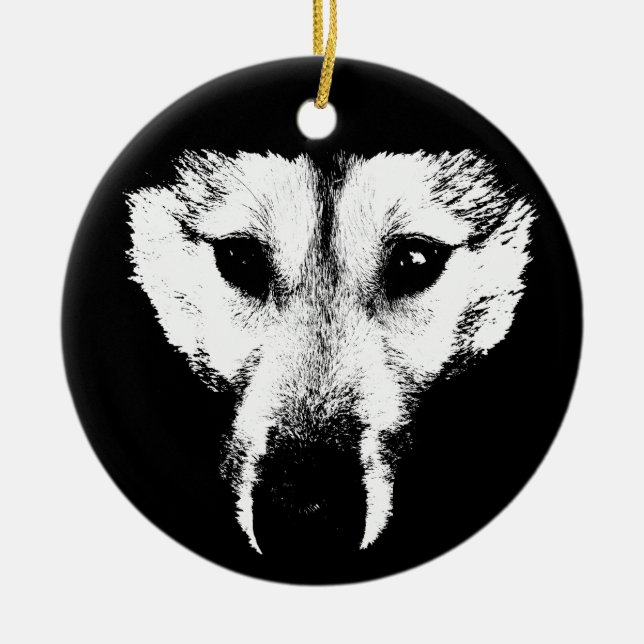 Ornamento De Cerâmica Wolf Ornament Wolf Dog Keepsasakog Gifes (Frente)