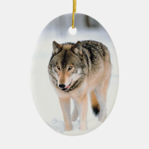Ornamento De Cerâmica Wolf Wildlife Christmas Holiday Tree Decorations