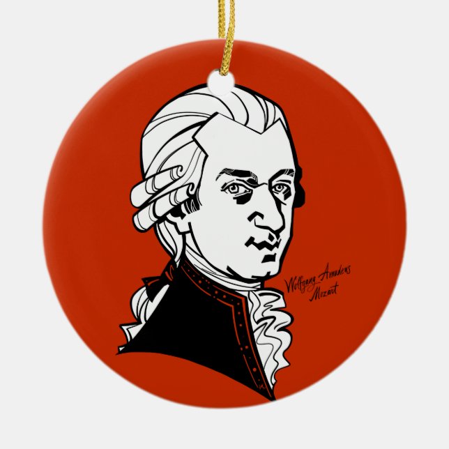 Ornamento De Cerâmica Wolfgang Amadeus Mozart (Frente)