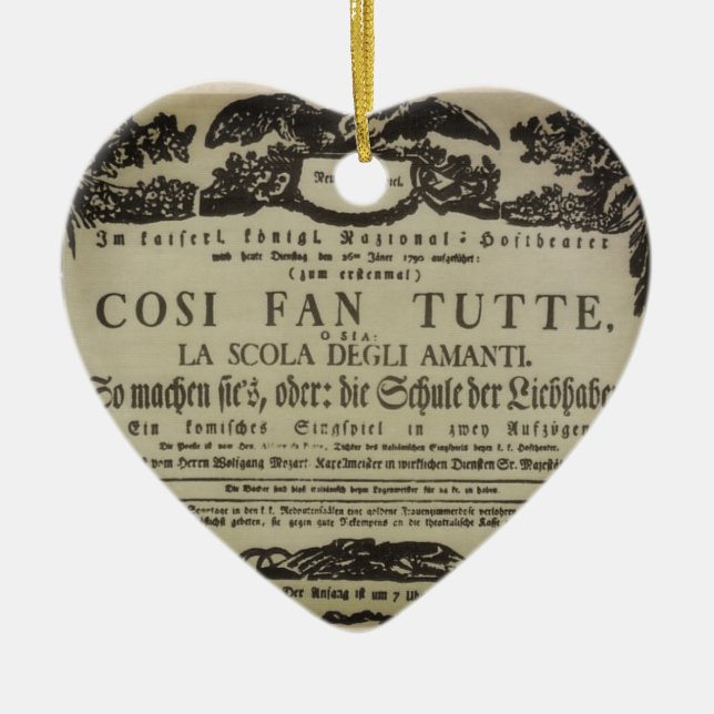 Ornamento De Cerâmica ♥ Wolfgang Amadeus Mozart shabby – Cosi fan tutte (Frente)