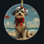 Ornamento De Cerâmica Wolfhound Dog Christmas Vintage Beach<br><div class="desc">Traga o calor dos feriados para a costa com esta charmosa design inspirada na vintagem, que apresenta um cão festivo sentado numa praia serena. Com um clássico toque de feriado de tons nostálgicos e vibrações costeiras, esta trabalho de arte captura a magia do Natal pelo mar. Perfeito para espalhar alegria...</div>