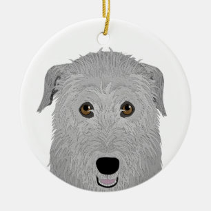 Ornamento De Cerâmica Wolfhound Ornament