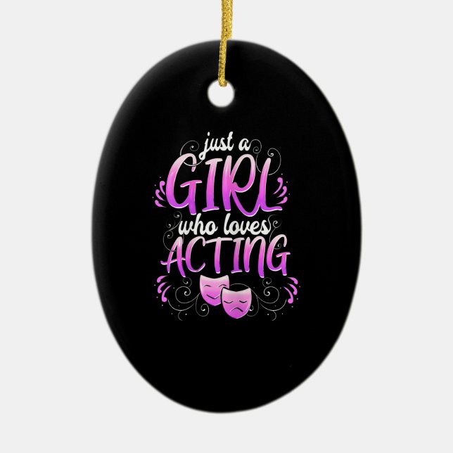 Ornamento De Cerâmica Women Actress Girl Acting Broadway Musicals Acter (Frente)