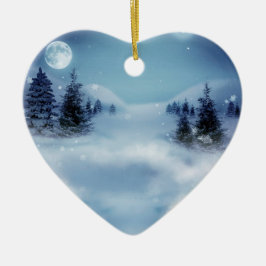 Ornamento De Cerâmica Wonderland de inverno à noite