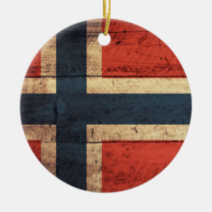 Ornamento De Cerâmica Wooden Norway Flag