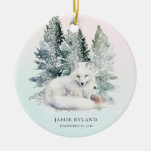 Ornamento De Cerâmica Woodland Primeiro Natal Com Foto De Bebê