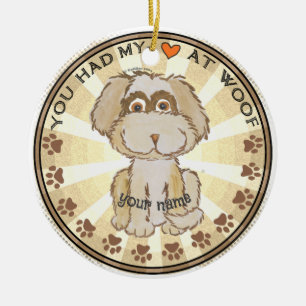 Ornamento De Cerâmica Woof Cachorro  