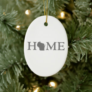 Ornamento De Cerâmica Word Art em Wisconsin Home State