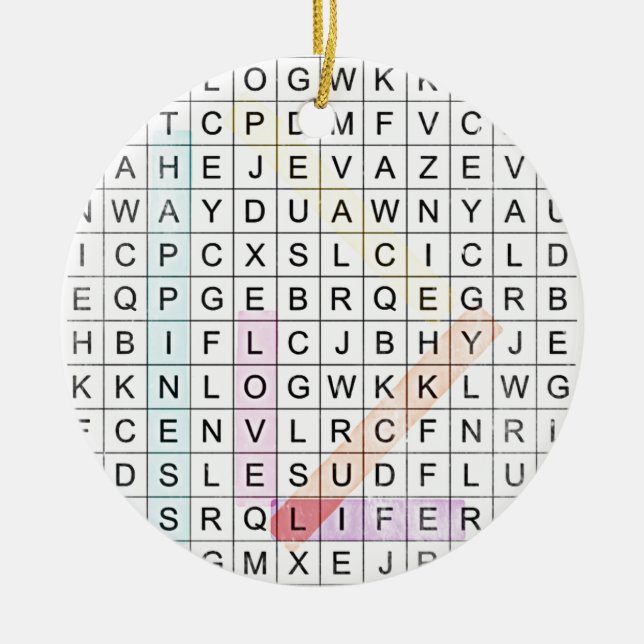Ornamento De Cerâmica Word Search (Frente)