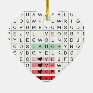 Ornamento De Cerâmica Word Search Love