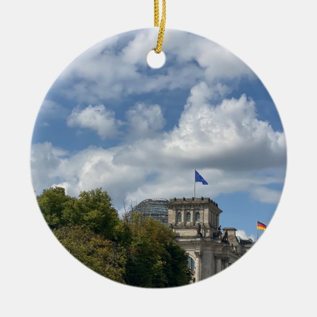 Ornamento De Cerâmica World2Celebrate: Berlim Verde (Frente)