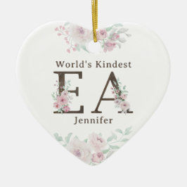 Ornamento De Cerâmica World’s Kindest EA Floral Christmas