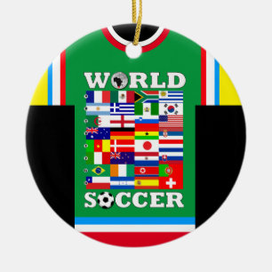 Ornamento De Cerâmica World Soccer Flags Jersey Ornament