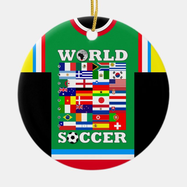 Ornamento De Cerâmica World Soccer Flags Jersey Ornament (Frente)