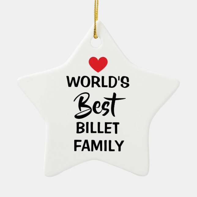 Ornamento De Cerâmica World's Best Billet Family Hanging Ornament (Frente)
