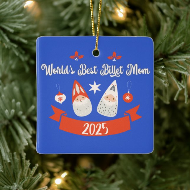 Ornamento De Cerâmica World's Best Billet Mom Custom Christmas  (Árvore)