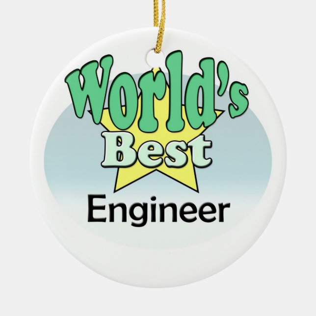 Ornamento De Cerâmica World's best Engineer (Frente)