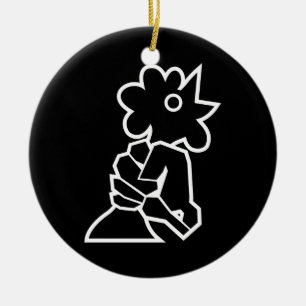 Ornamento De Cerâmica Wringing o pescoço de uma galinha