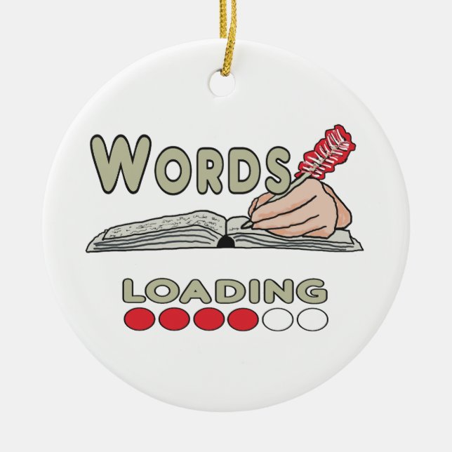 Ornamento De Cerâmica Writing Words (Frente)