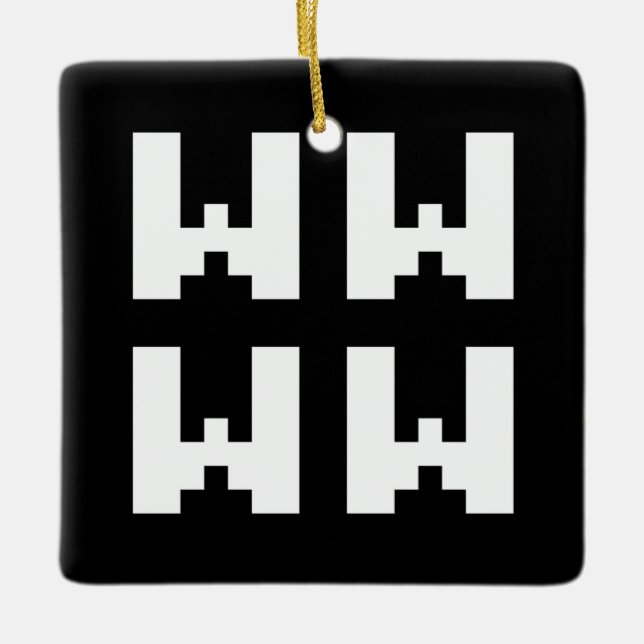 Ornamento De Cerâmica WWW | LOL Japão Internet Slang (Frente)