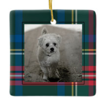 Xadrez Clássica de Tartan Foto de Natal Cerâmica O