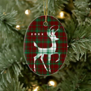Ornamento De Cerâmica xadrez de Natal "Oh Deer"