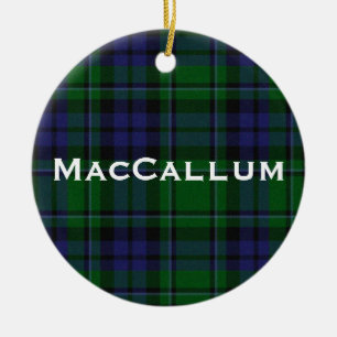 Ornamento De Cerâmica Xadrez de Tartan azul & verde à moda de MacCallum