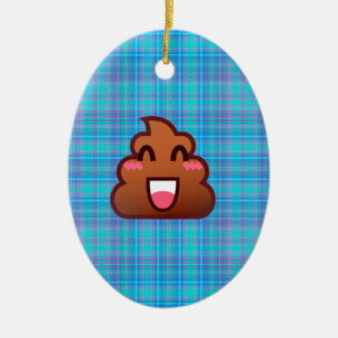 Ornamento De Cerâmica xadrez poop emoji