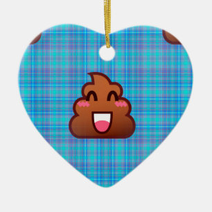 Ornamento De Cerâmica xadrez poop emoji