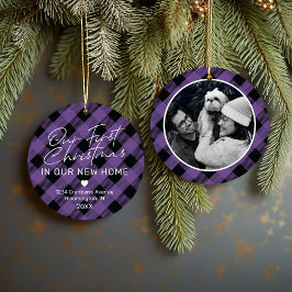 Ornamento De Cerâmica Xadrez Puro Nova Casa Primeiro Natal