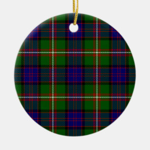 Ornamento De Cerâmica Xadrez verde-azul-tartan-de-coleira