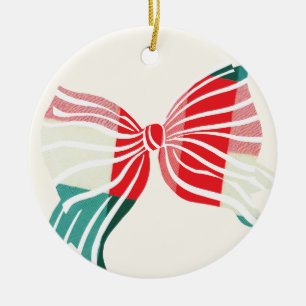 Ornamento De Cerâmica Xadrez Verde e Vermelha Natal Ligada Com Foto Do A